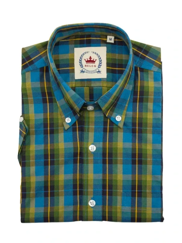 Relco blue/ green Check shirt