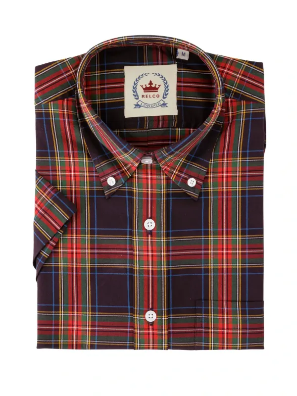 Relco Navy Tartan Check shirt