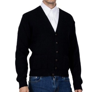 Navy Waffle Cardigan