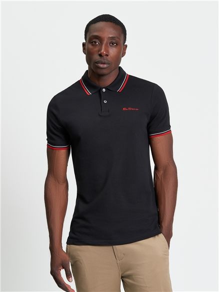 Ben Sherman Signature Pique Polo in Black