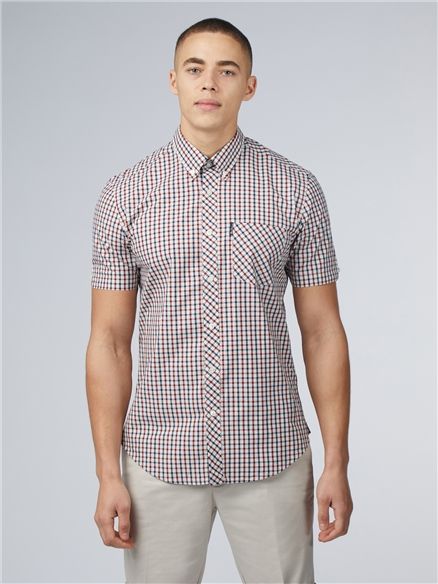 Ben Sherman Short Sleeve Signature House Check Shirt - Red in Red