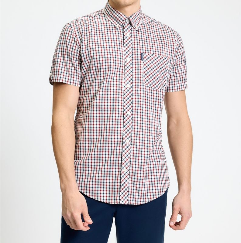 Ben Sherman Short Sleeve Signature House Check Shirt - Red in Red