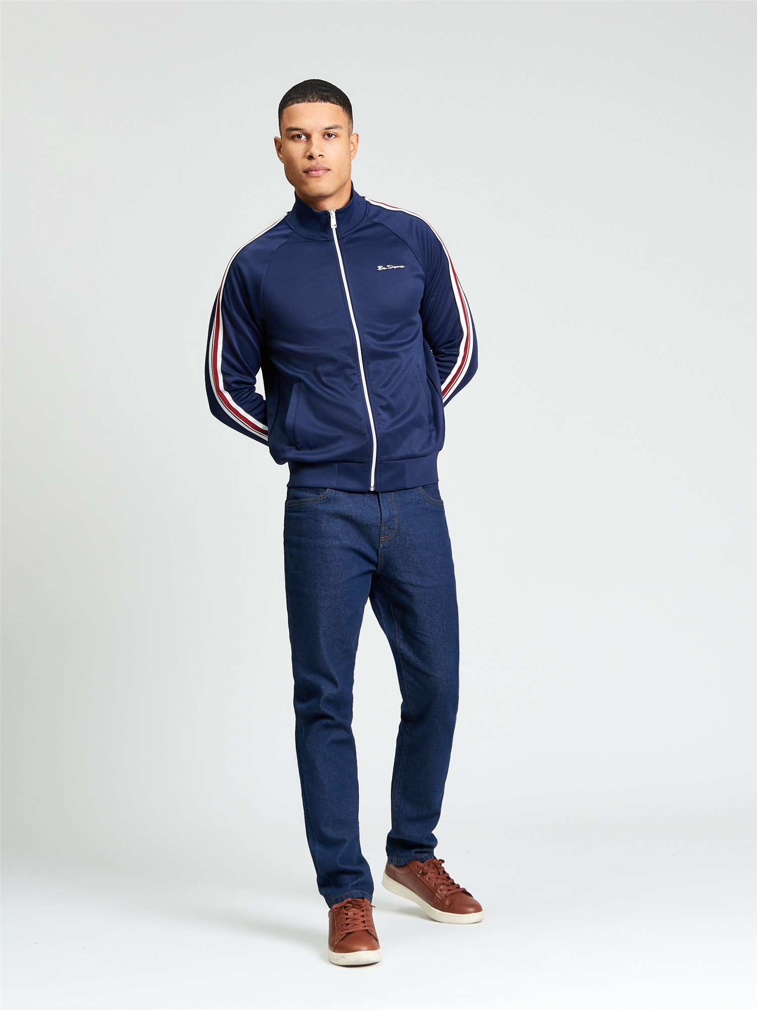 House Tape Track Top in Dark Navy