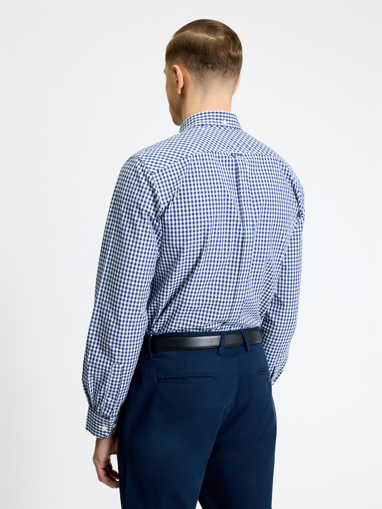 Ben Sherman Long Sleeve Gingham Dark Blue