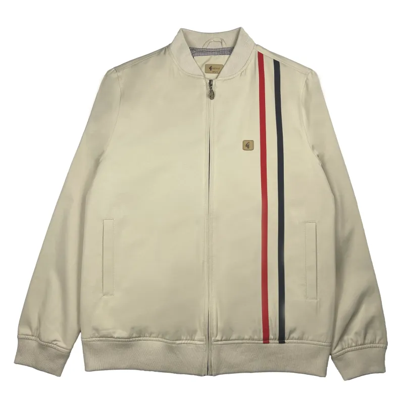 Gabicci 'Griffin' Racing Stripe Jacket in Cream