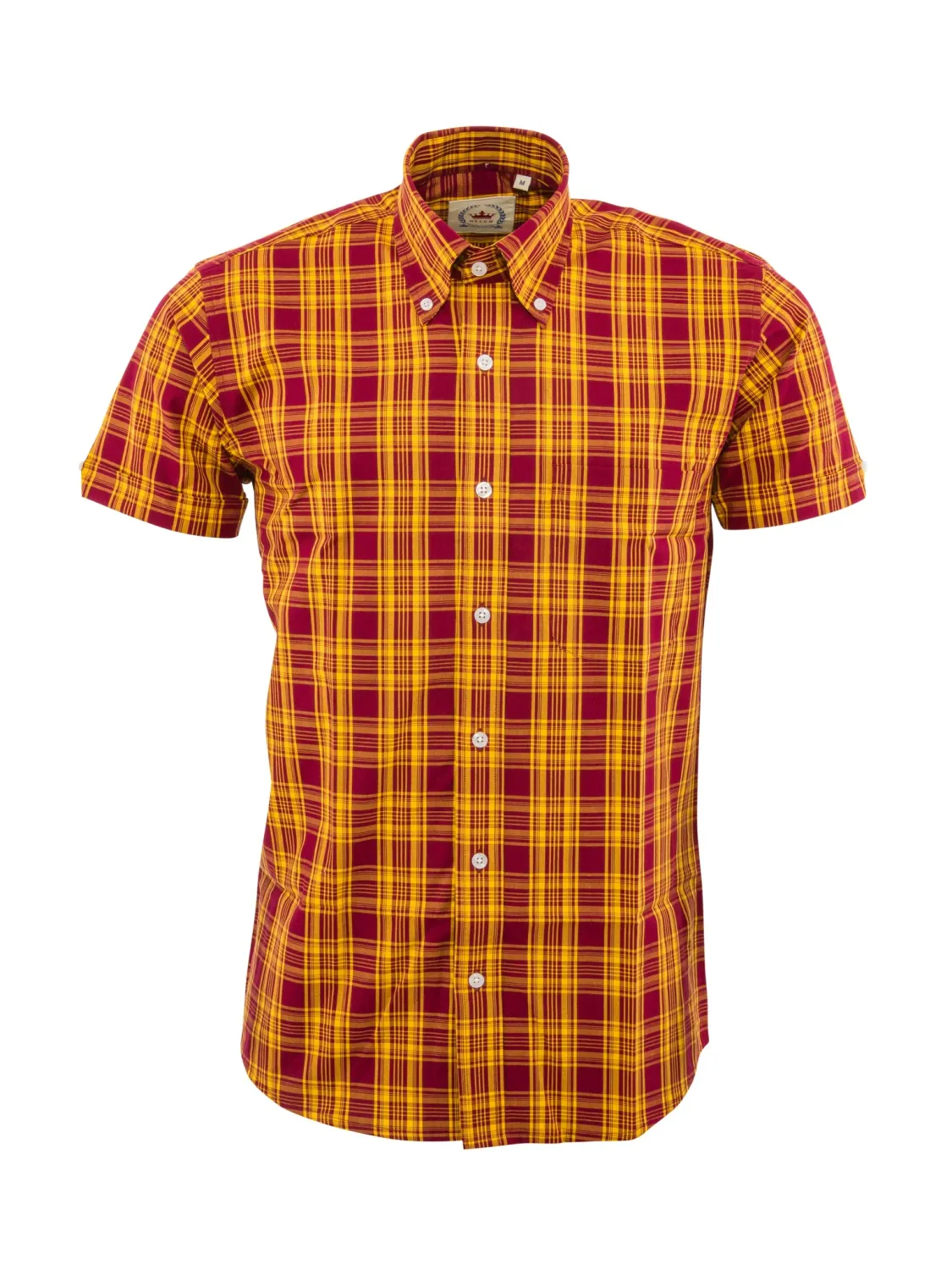 Burgundy & Mustard Check Shirt- CK-51