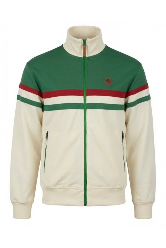 Trojan Panel Stripe Track Top Emerald