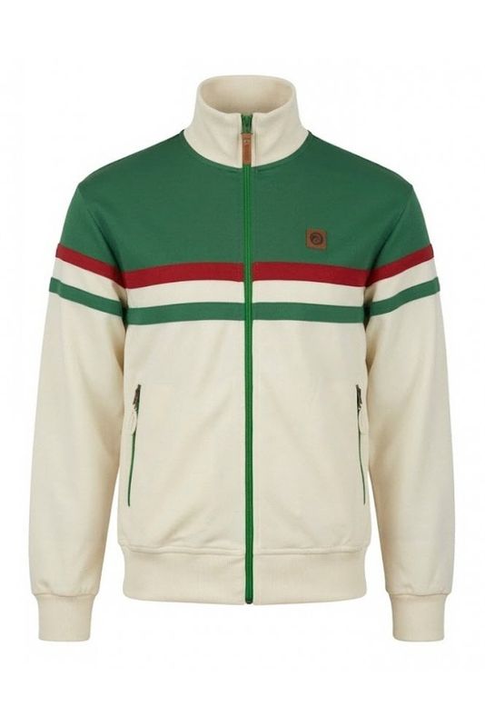 Trojan Panel Stripe Track Top Emerald