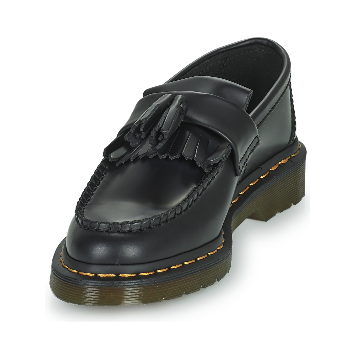 Dr. Martens Adrian Black Smooth Yellow stitch
