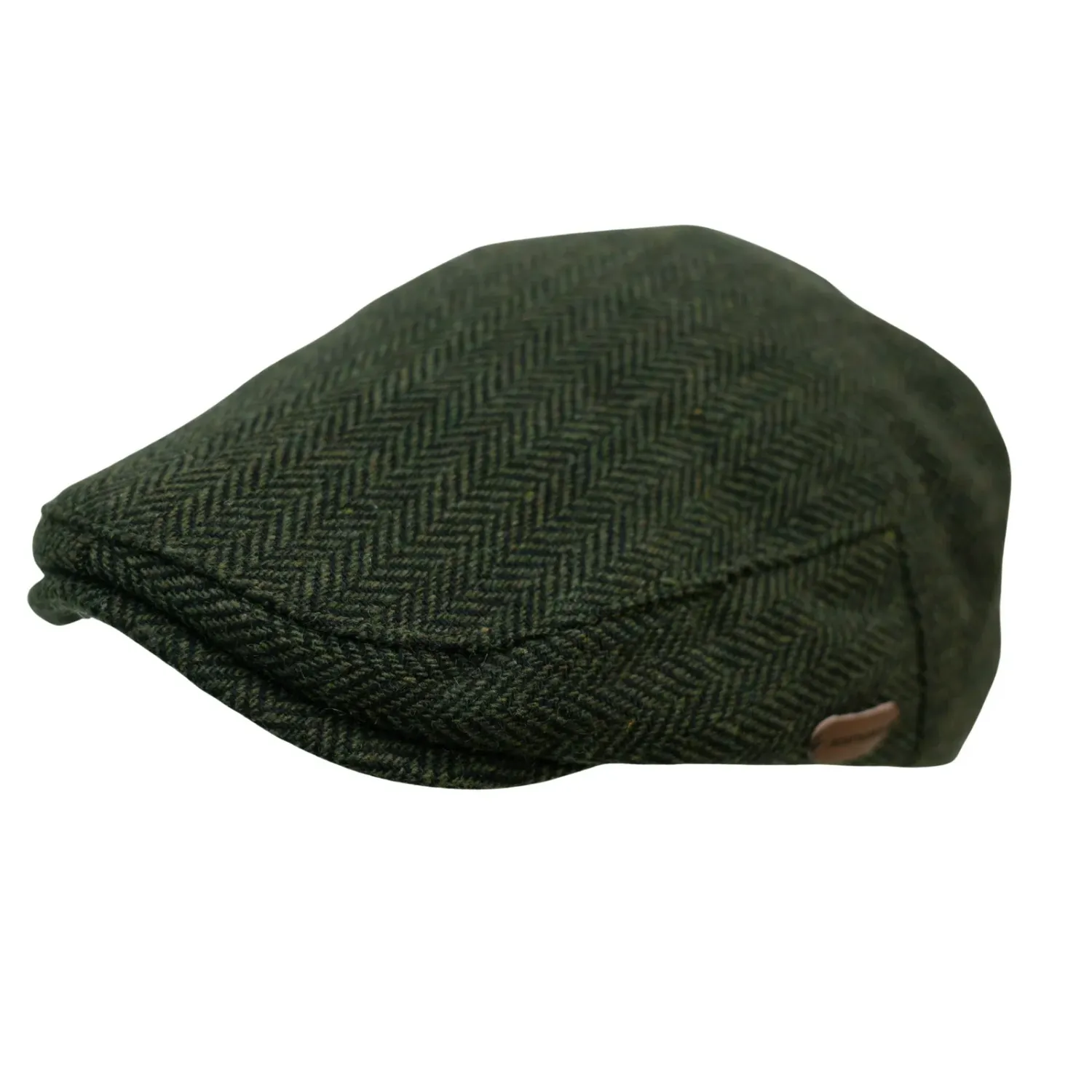 Herringbone Tweed Flat Cap in Green