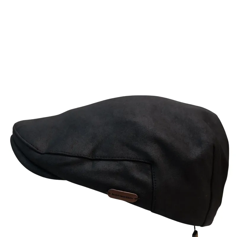 Leather Style Flat Cap in Black Leather Style Flat Cap in Black