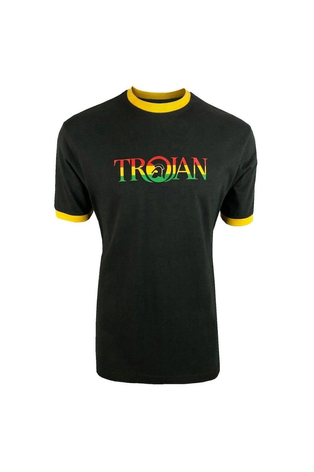 Trojan Logo Ringer Tee in Rasta