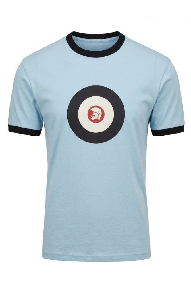 Trojan Target Logo Ringer Tee in Powder