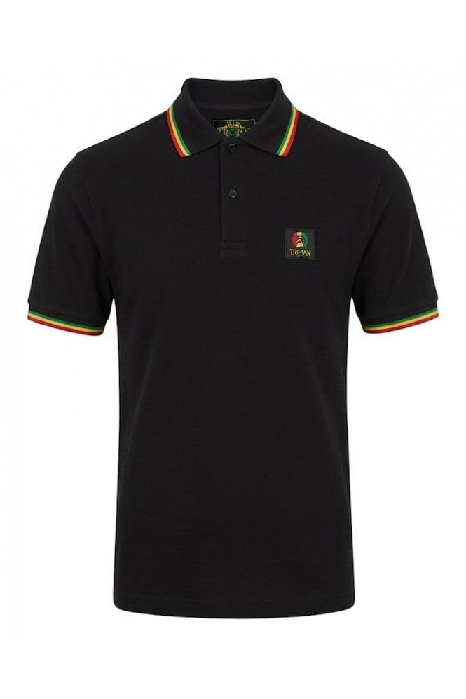 Trojan Flag Badge Pique Polo Rasta