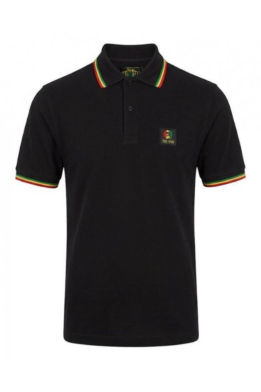 Trojan Flag Badge Pique Polo Rasta Trojan Flag Badge Pique Polo Rasta