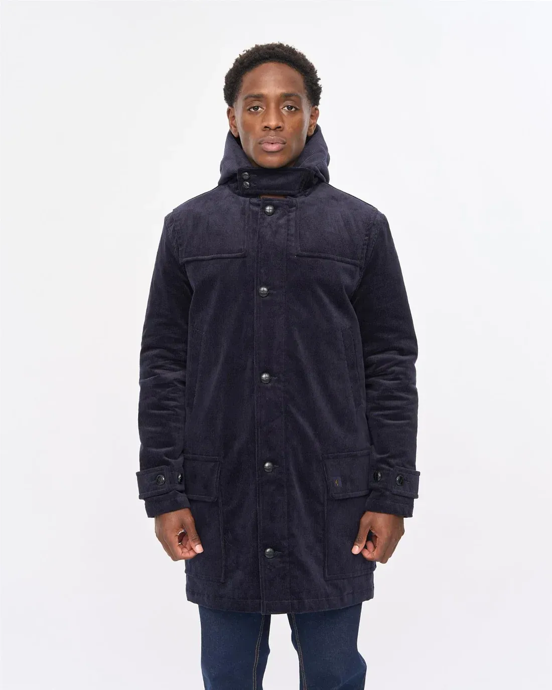 Gabicci 'Chuck' Courdroy Duffle Coat in Navy Gabicci 'Chuck' Courdroy Duffle Coat in Navy