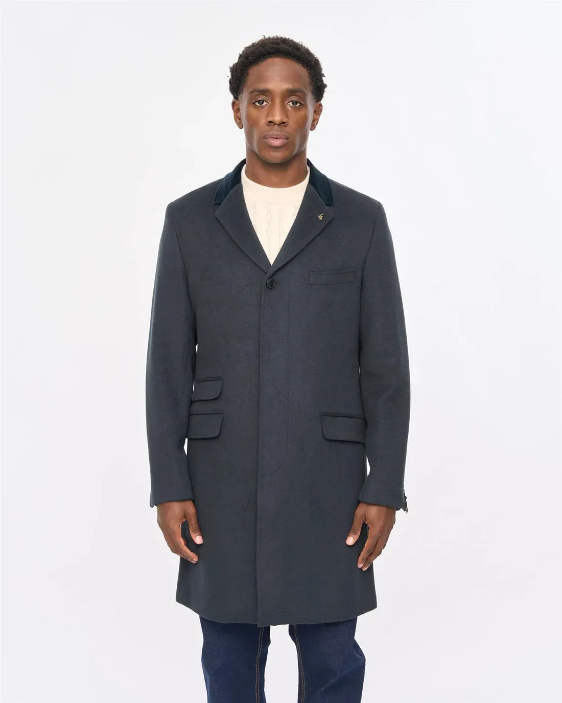 Gabicci 'Winston' Overcoat in Forest Green