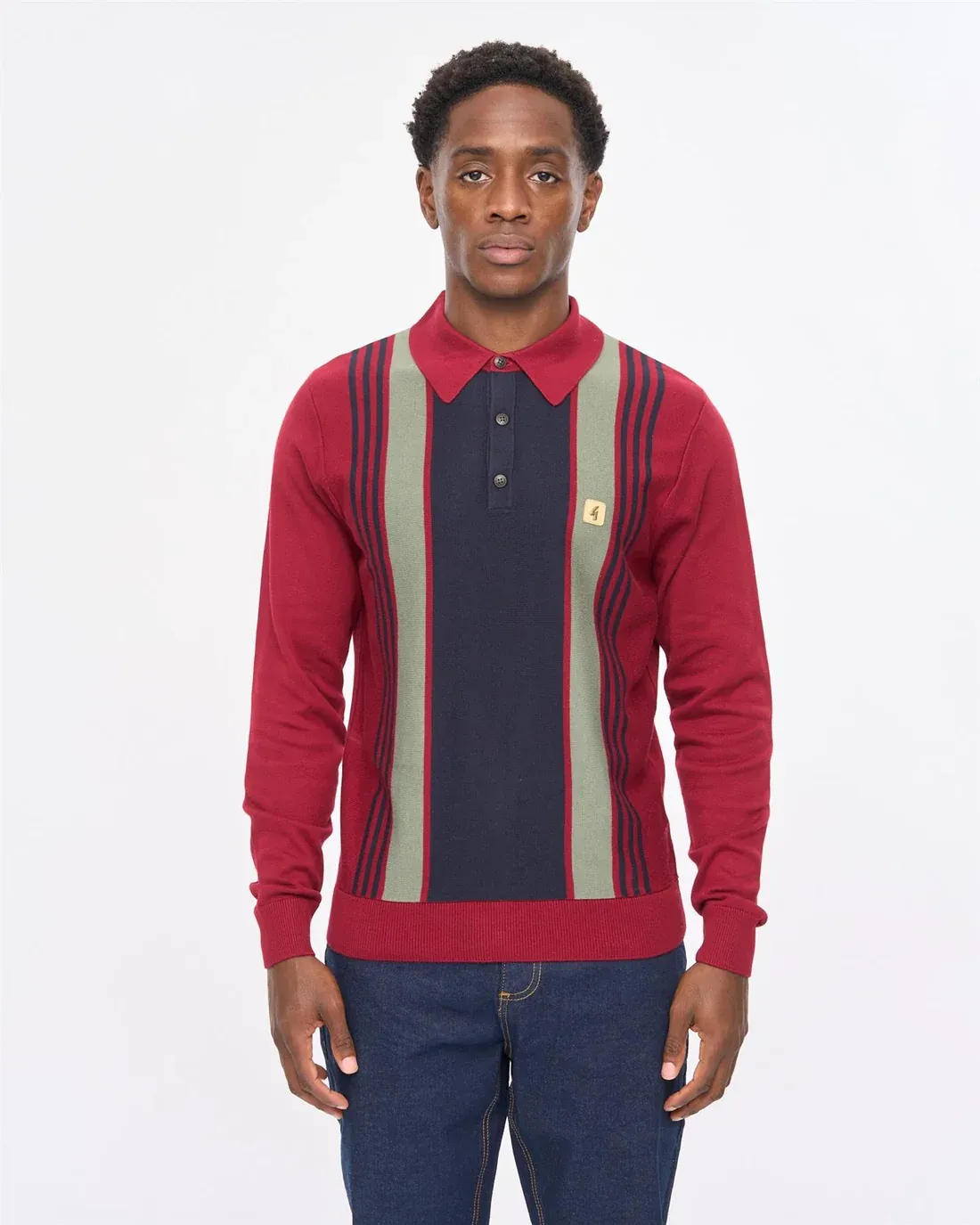 Gabicci 'Searle' Long Sleeve Knitted Casual in Claret