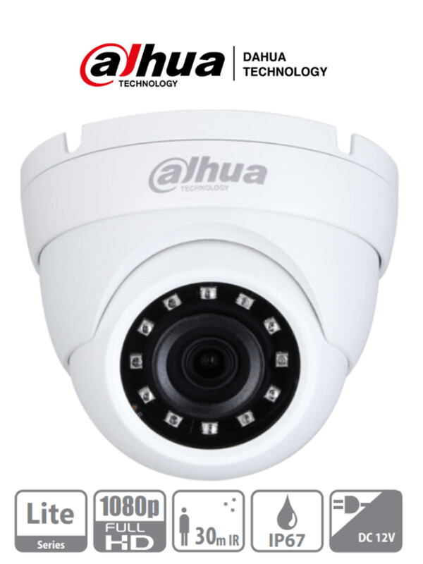 DAHUA HDW1200M28 - Camara domo HDCVI 1080p / TVI / A HD / CVBS / Lente fijo 2.8 mm / Ir 30M / Smart ir / IP67 / BLC / HLC / DWDR / AGC / Metalica