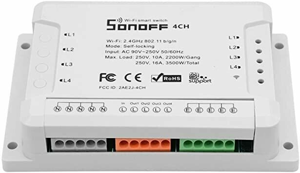 INTERRUPTOR ON/OFF SONOFF 4CH R2 SMART INALAMBRICO WIFI