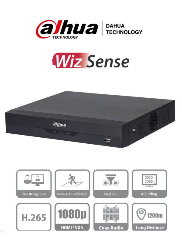 DAHUA XVR5104HS-I2 - DVR de 4 Canales 5 Megapixeles Lite/ WizSense/ H.265+