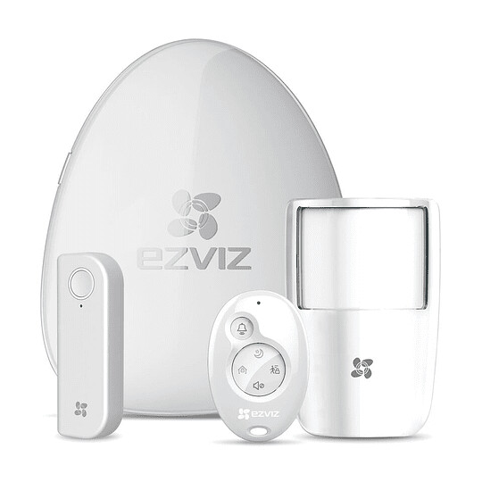 Kit de Alarma Inalámbrico / Incluye: 1 Hub, 1 Sensor PIR, 1 Detector de movimiento con acelerómetro y 1 Control Remoto / Monitoreo por aplicación móvil EZVIZ