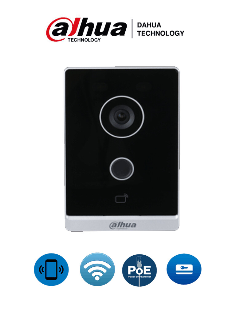 DAHUA VTO2211G-WP - Frente de Calle Wifi Independiente/ Cámara de 2 Megapixeles/ 125 Grados de Apertura/ IP65/ Poe Estándar/ E&S de Alarma/ Soporta 10,000 Tarjetas #VDPDahua #10+1