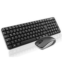 TECLADO/MOUSE COMBO INALAMBRICO COMPACTO GT4000BG GHIA / COLOR NEGRO CON GRIS/NEGRO CON AMARILLO