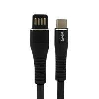 CABLE USB TIPO C GHIA PLANO REVERSIBLE COLOR NEGRO/GRIS DE 1M