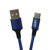 CABLE USB TIPO C GHIA NYLON COLOR AZUL/VERDE/ROSA/BLANCO/DE 1M