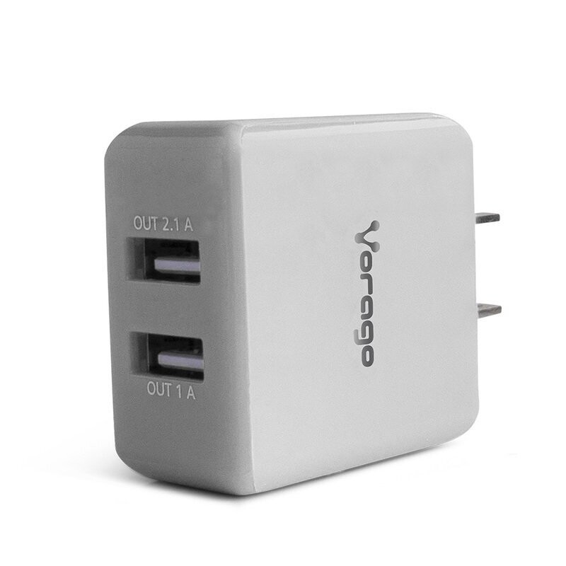 CARGADOR PARA PARED VORAGO 2 PUERTOS USB BLANCO BLISTER AU-106-WH