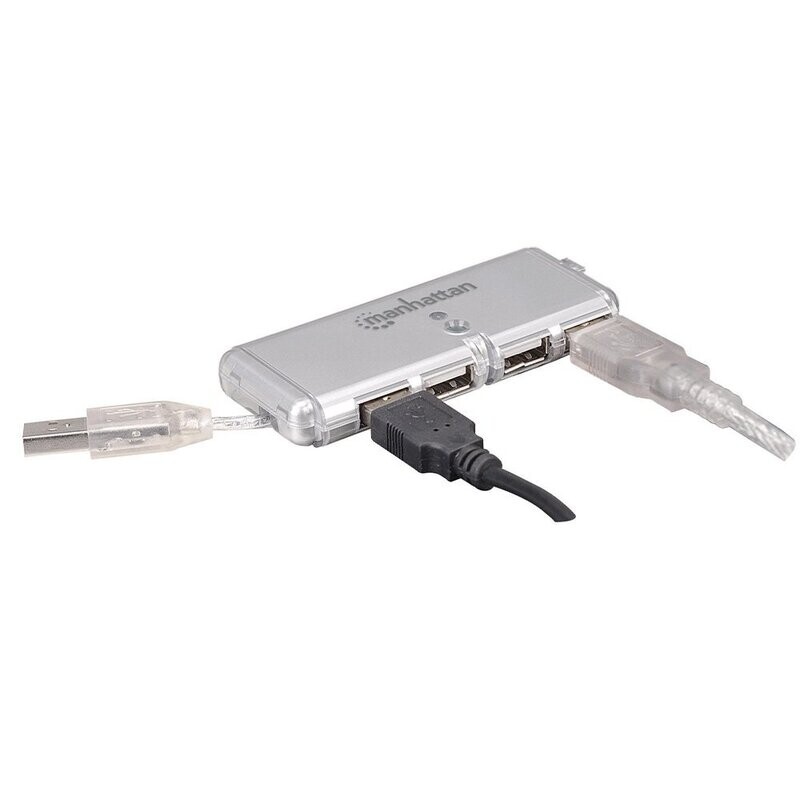 CONCENTRADOR HUB MANHATTAN USB V2.0 4 PTOS MINI SIN FUENTE 160599