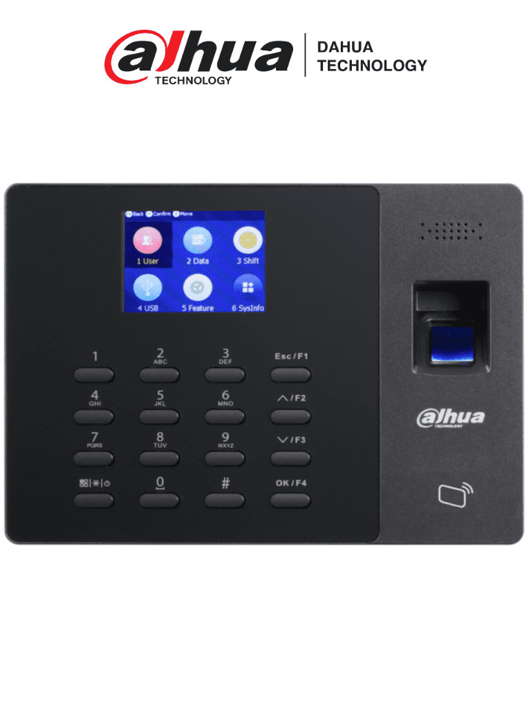 DAHUA ASA1222G - Control de Asistencia StandAlone con Batería Incluida/ 1,000 Usuarios/ 2,000 Huellas/ 1,000 Passwords/ 1,000 Tarjetas Mifare/ 100,000 Registros/ Comunicación TCP/IP/ Puerto USB/ 24 Pe