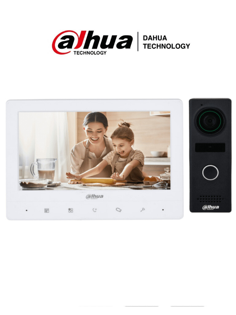 DAHUA Videoportero Analogico con Frente de Calle Metalico/ Monitor de 7 Pulgadas / Frente de Calle con Camara de 1.3 MP/ DWDR/ IR Automatico/ 1 Entrada y Salida de Audio Soporta Boton de Salida