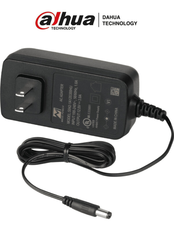 DAHUA S042-1A120300HU - Fuente de Poder de 12 VCD 3 Amper/ Voltaje de Entrada de 90 a 264 Vac/ Con Protección Contra Descargas/ Certificación UL/
