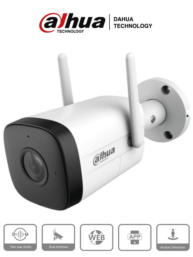 DAHUA IPC-HFW1230DT-STW - Camara IP Bullet Wifi de 2 Megapixeles/ Lente de 2.8 mm/ 100 Grados de Apertura