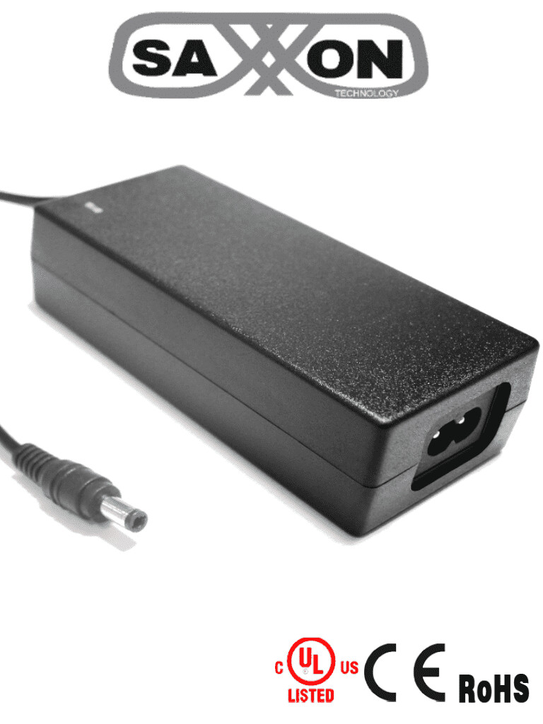 SAXXON PSU1205D - Fuente de Poder Regulada de 12 Vcc a 5 Amperes/ Ideal para Equipos de Alto Consumo de Corriente/ Para Usos Multiples: Sistemas de CCTV, Acceso, Asistencia, etc/ Certificación UL
