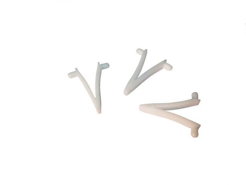 3 Pack of Butterfly "V" Clips - White