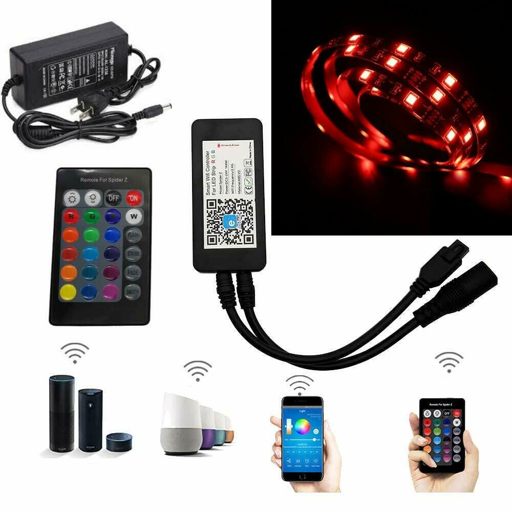 SONOFF™ Smart Wi-Fi RGB LED Strip Controller, Accessories: Assorted 5050 RGB  LED Strips, IR Remote, 12V DC Adaptor, SONOFF™ L1 Kit - Light Dances with  Music Using eWeLink APP, Alexa, Google Assistant