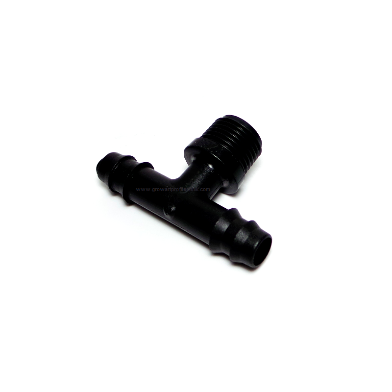 T-Stück Adapter / Verbinder 2x 12/16mm 1x 1/2 Zoll AG