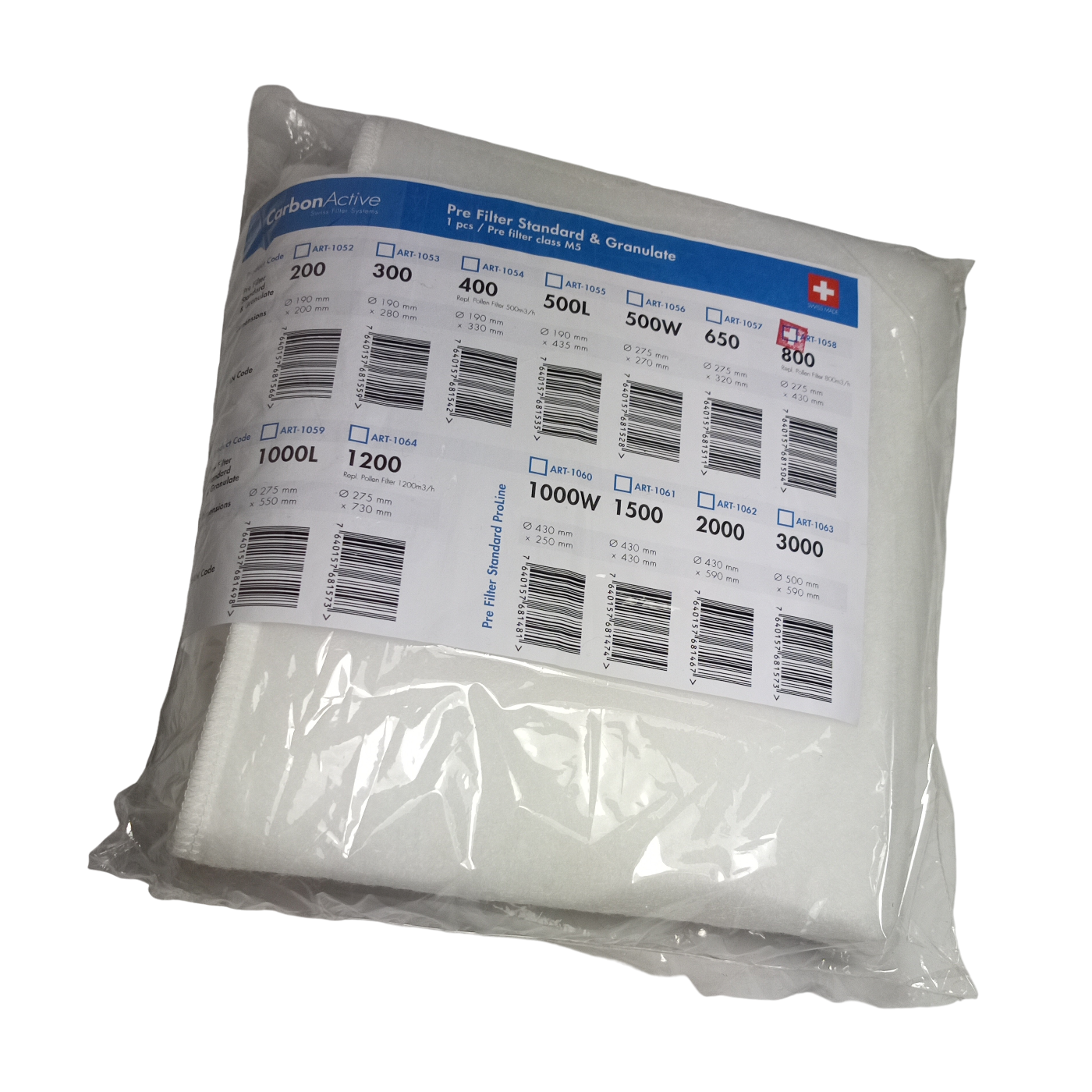 Carbon Active Pre Filter 800qm Ersatzfilter