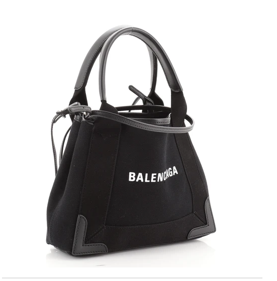 BALENCIAGA Navy Cabas Canvas and Leather XS BALENCIAGA Navy Cabas Canvas and Leather XS