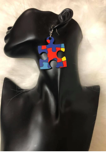 Autism Inspired Puzzle Piece Earrings