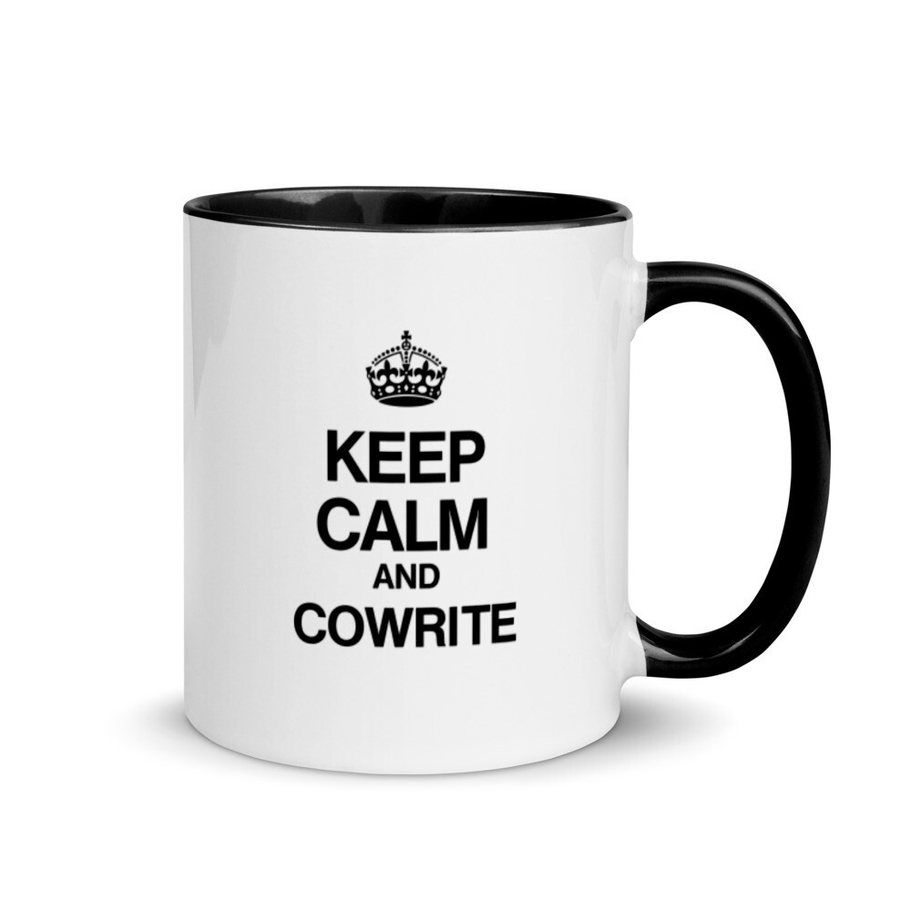 Keep Calm and Cowrite Mug with Color Inside