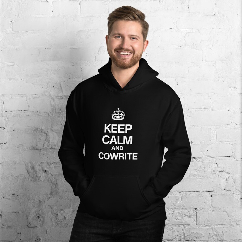 Keep Calm and Cowrite Unisex Hoodie (Dark)