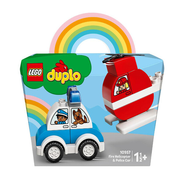 LEGO® DUPLO - L'hélicoptère des pompiers et la voiture de police