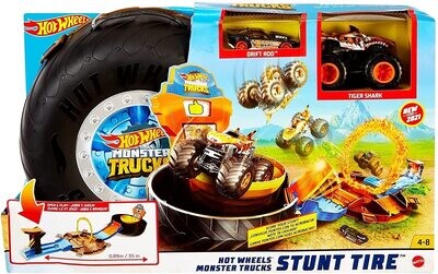 Hot Wheels Monster Truck coffret Arène Roue avec lanceur, petite voiture et véhicule aux roues géantes