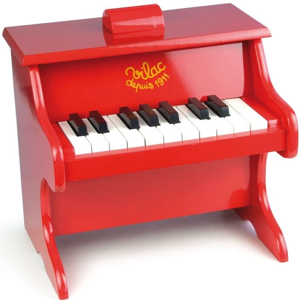 Vilac -  Piano rouge en bois 18 touches,
