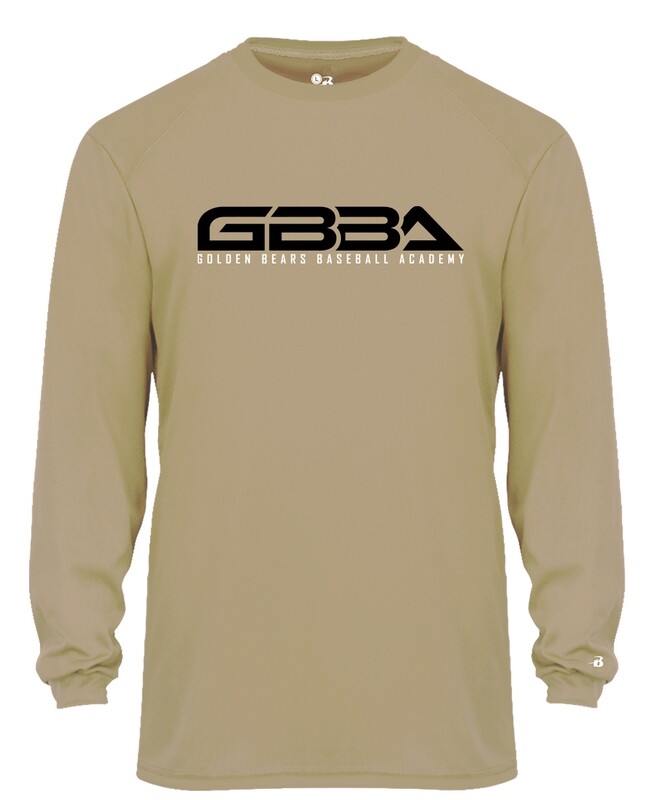 Adult GBBA Badger B-Core Long Sleeve Performance Tee, Color: Gold