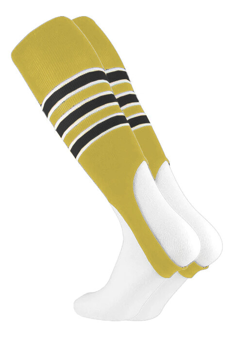 Striped Baseball Stirrups - Vegas Gold